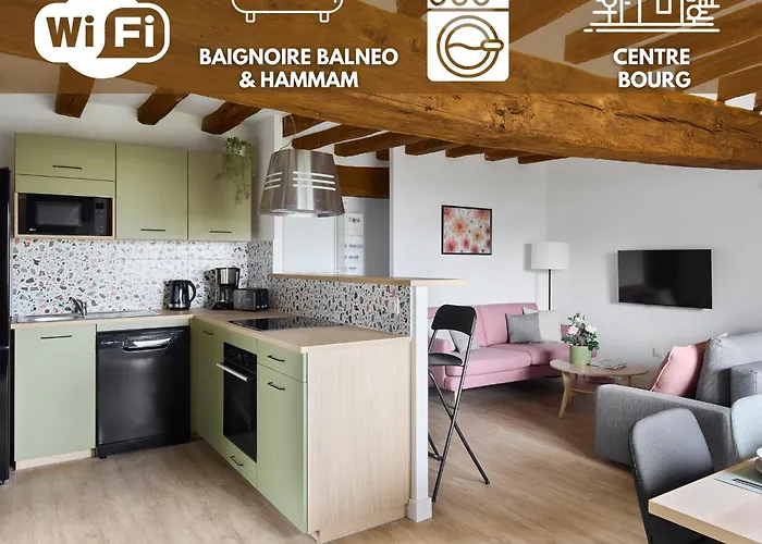 Nyaraló Charmante Maison - Le Coeur Des Hommes - Wifi, Balneo, Hammam